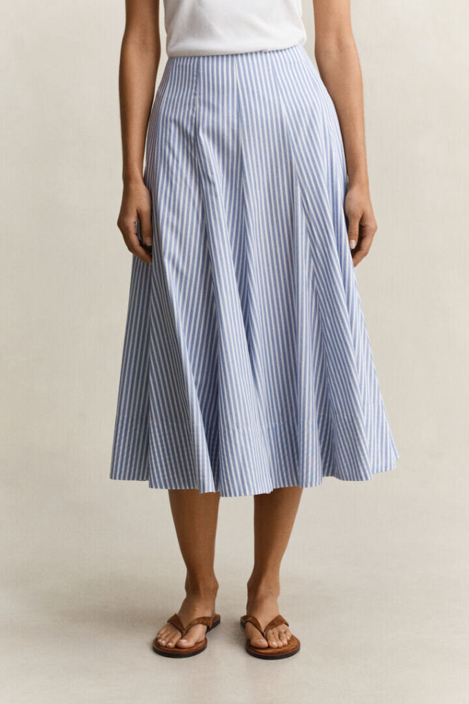 Striped Cotton Midi Skirt Striped Cotton Midi Skirt
