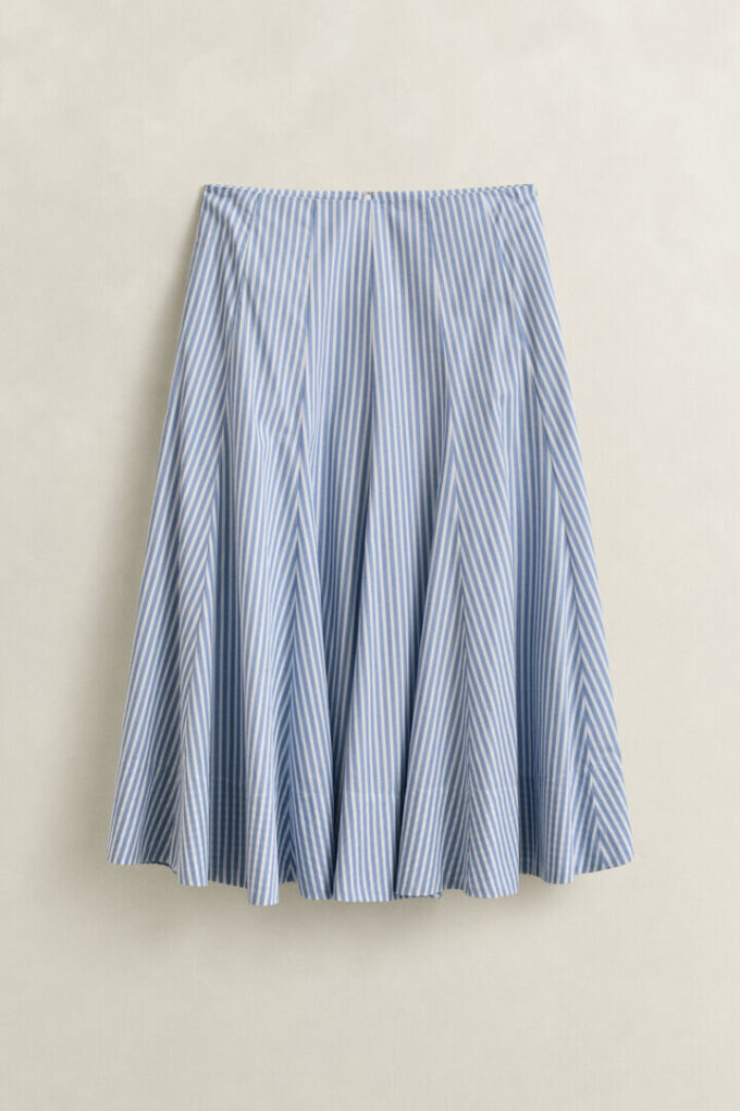 Striped Cotton Midi Skirt Striped Cotton Midi Skirt