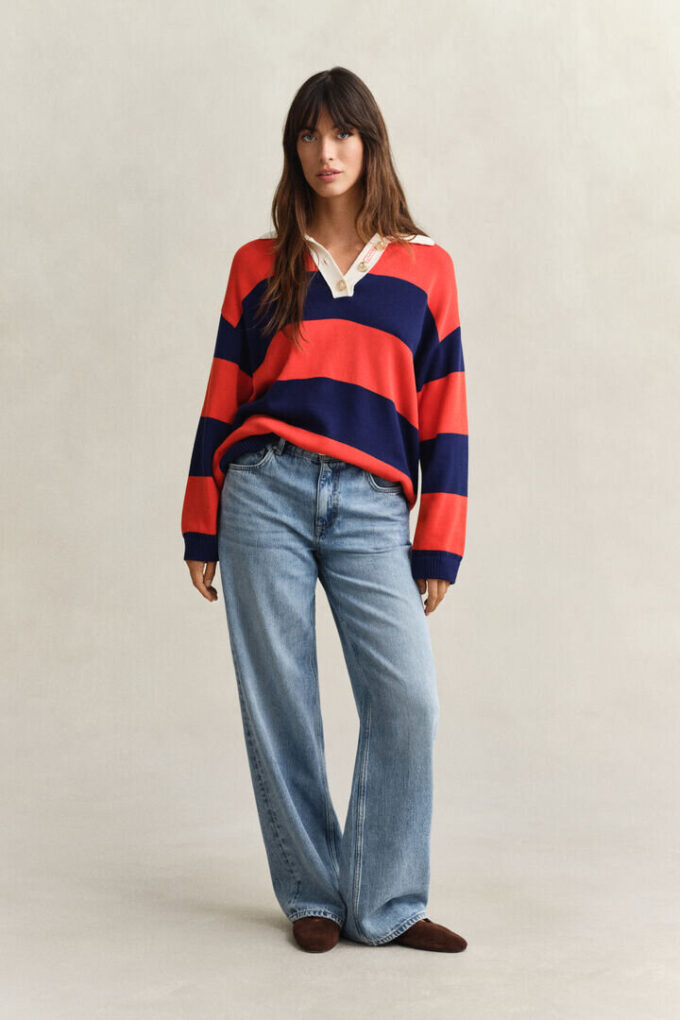 Striped Cotton Rugger Striped Cotton Rugger