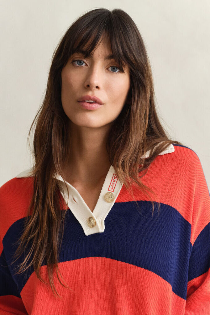 Striped Cotton Rugger Striped Cotton Rugger