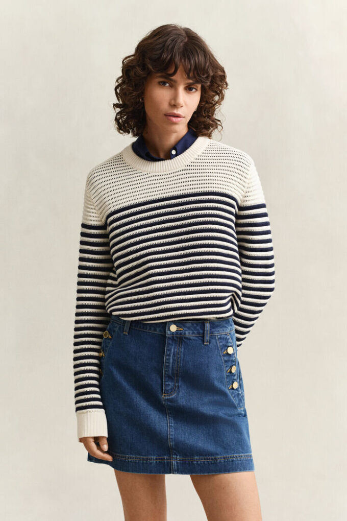 Striped Crew Neck Sweater Striped Crew Neck Sweater