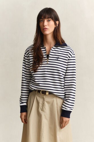 Striped Half-Zip Sweatshirt Striped Half-Zip Sweatshirt