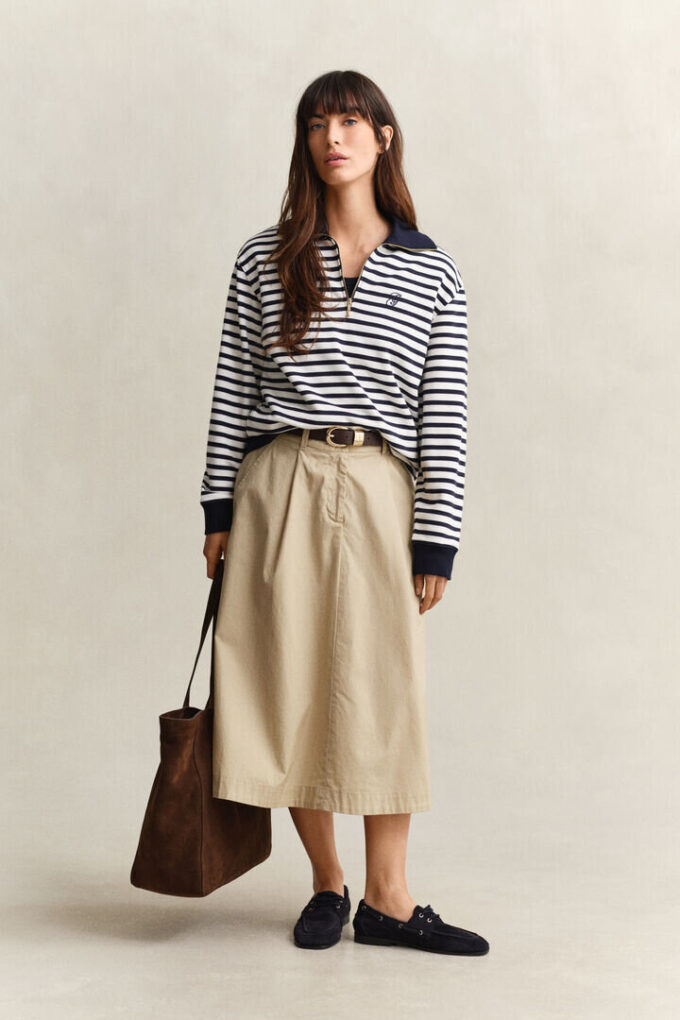 Striped Half-Zip Sweatshirt Striped Half-Zip Sweatshirt