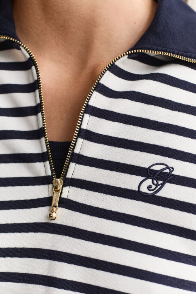 Striped Half-Zip Sweatshirt Striped Half-Zip Sweatshirt