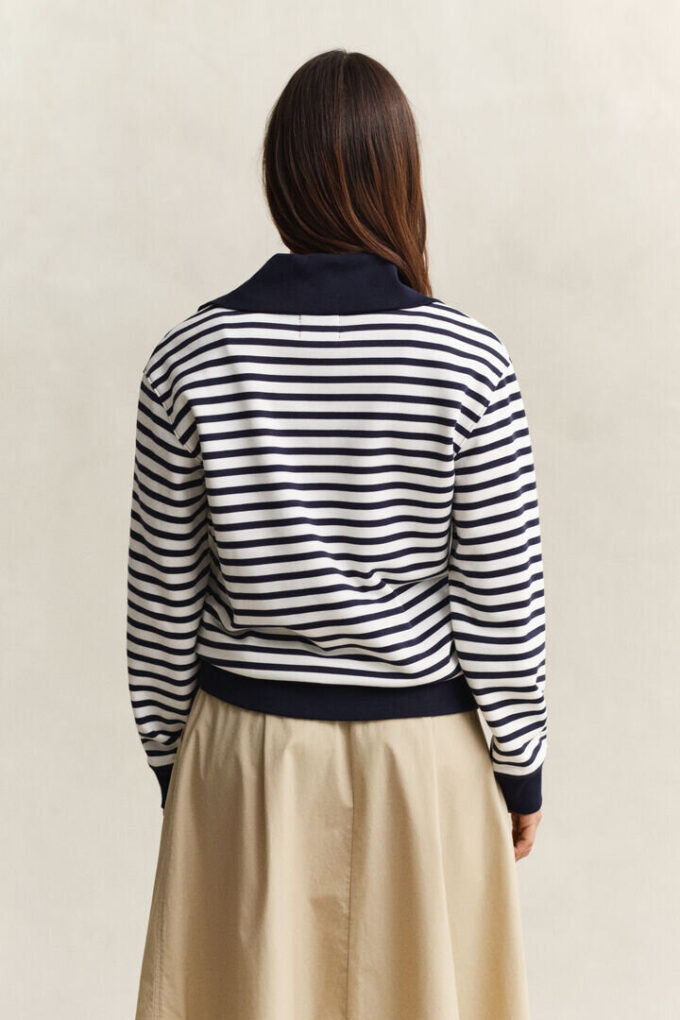 Striped Half-Zip Sweatshirt Striped Half-Zip Sweatshirt