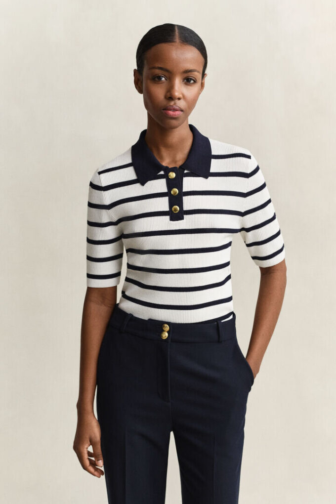 Striped Knitted Rugger