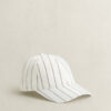 Striped Linen Blend Cap Striped Linen Blend Cap