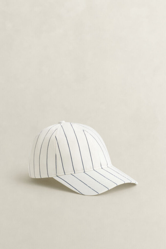 Striped Linen Blend Cap Striped Linen Blend Cap
