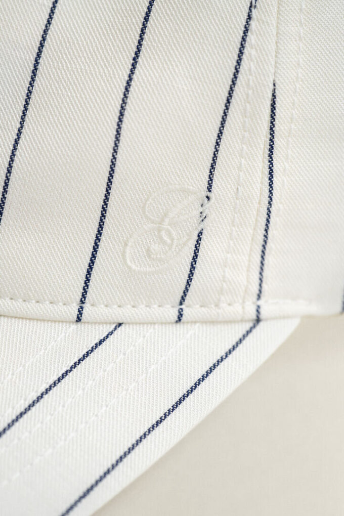 Striped Linen Blend Cap Striped Linen Blend Cap