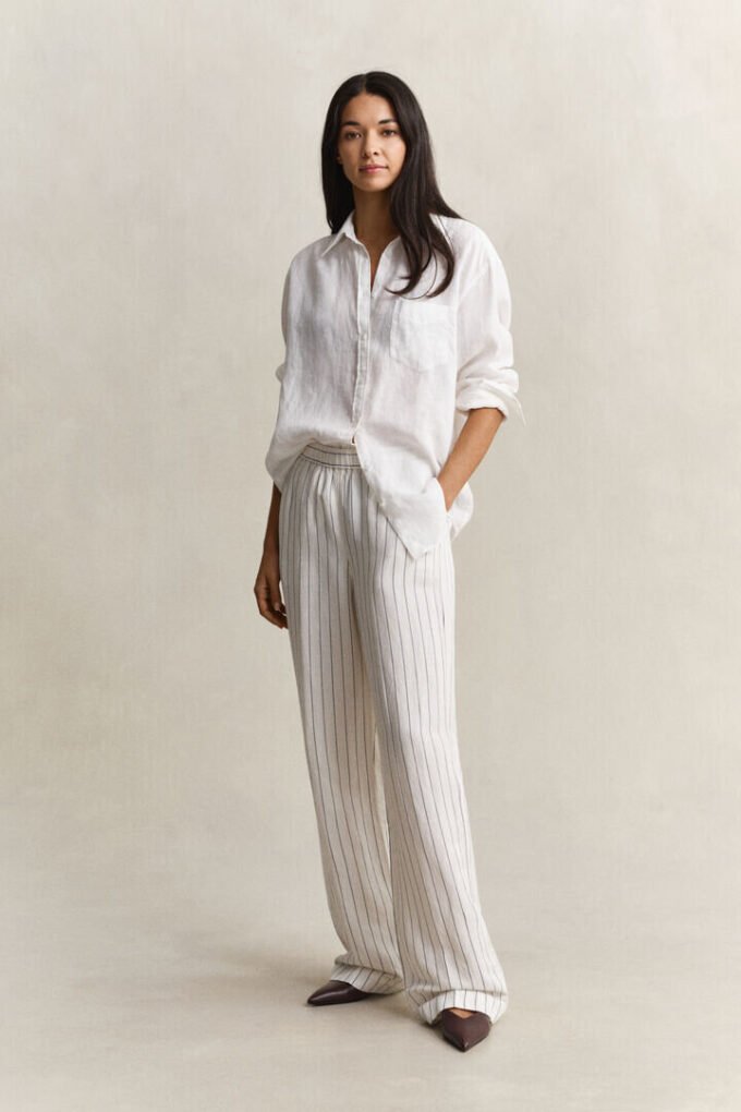 Striped Linen Blend Pants Striped Linen Blend Pants