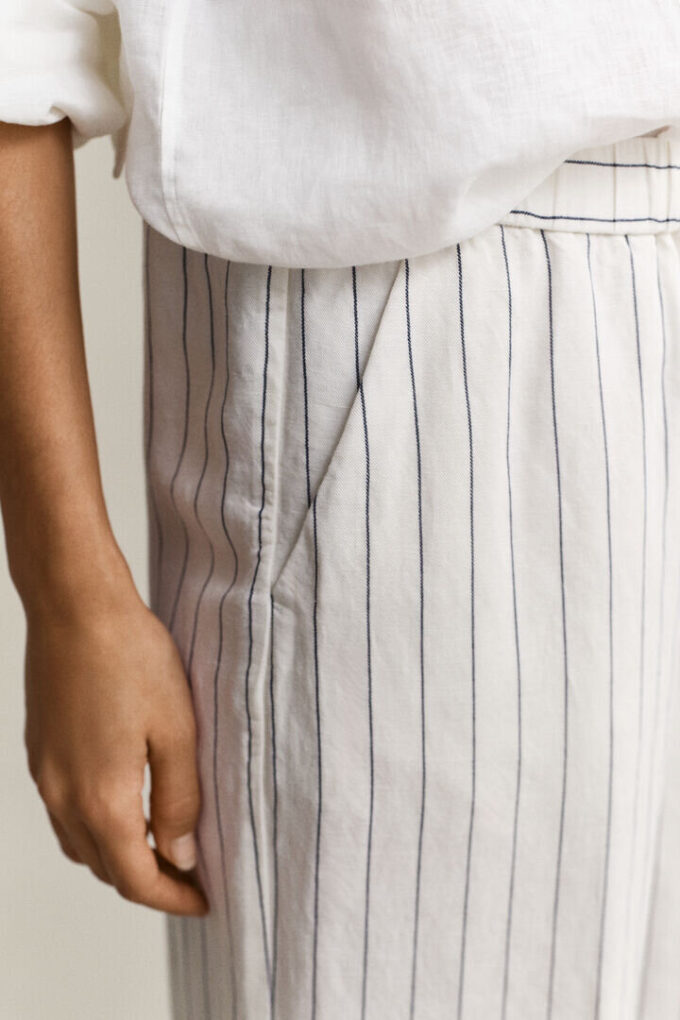 Striped Linen Blend Pants Striped Linen Blend Pants