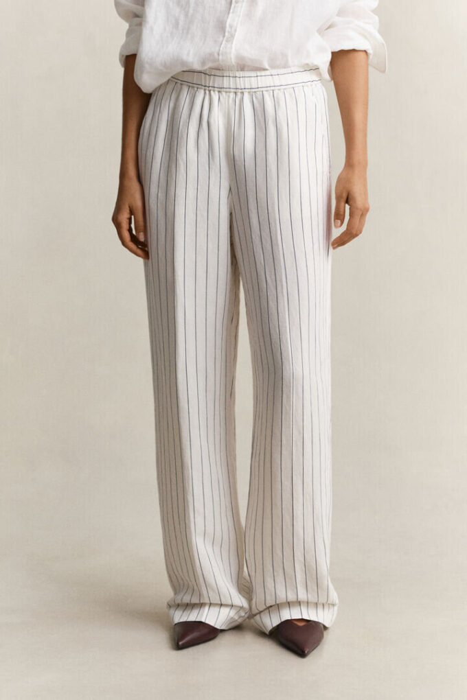 Striped Linen Blend Pants Striped Linen Blend Pants