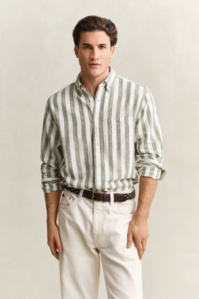 Striped Linen Blend Shirt Striped Linen Blend Shirt