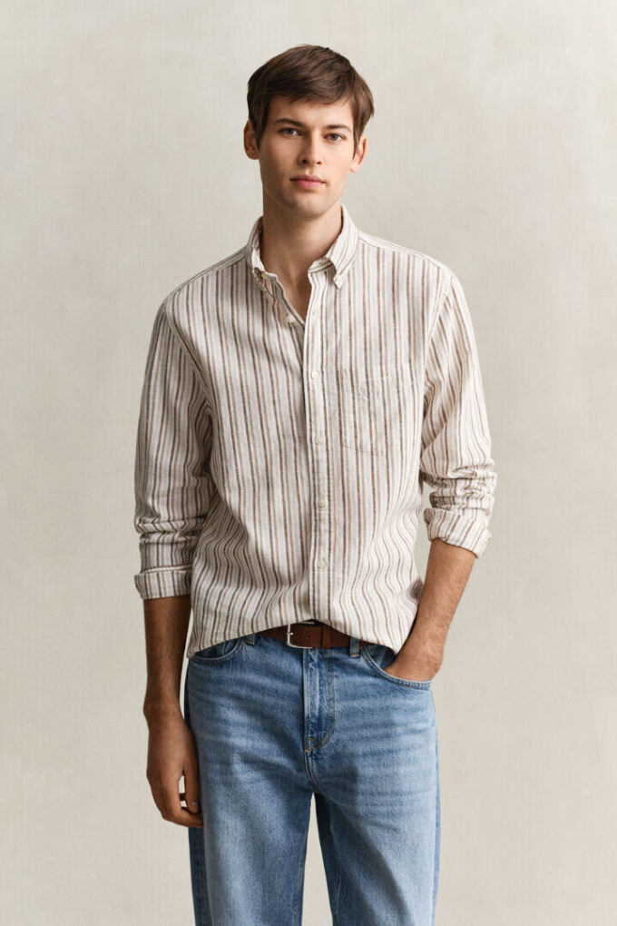 Striped Linen Blend Shirt Striped Linen Blend Shirt