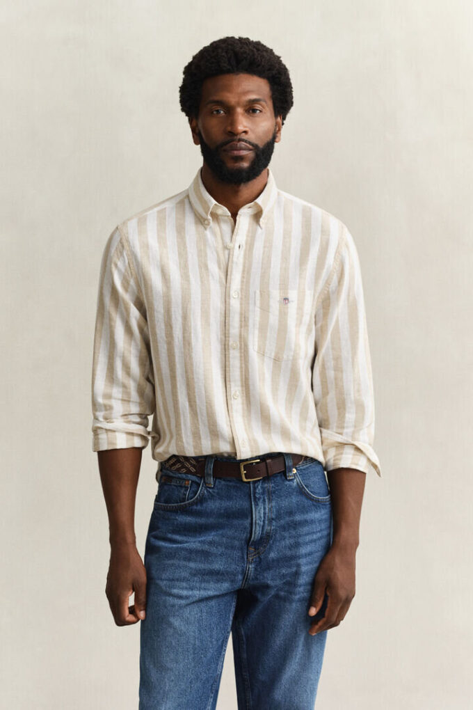 Striped Linen Blend Shirt Striped Linen Blend Shirt