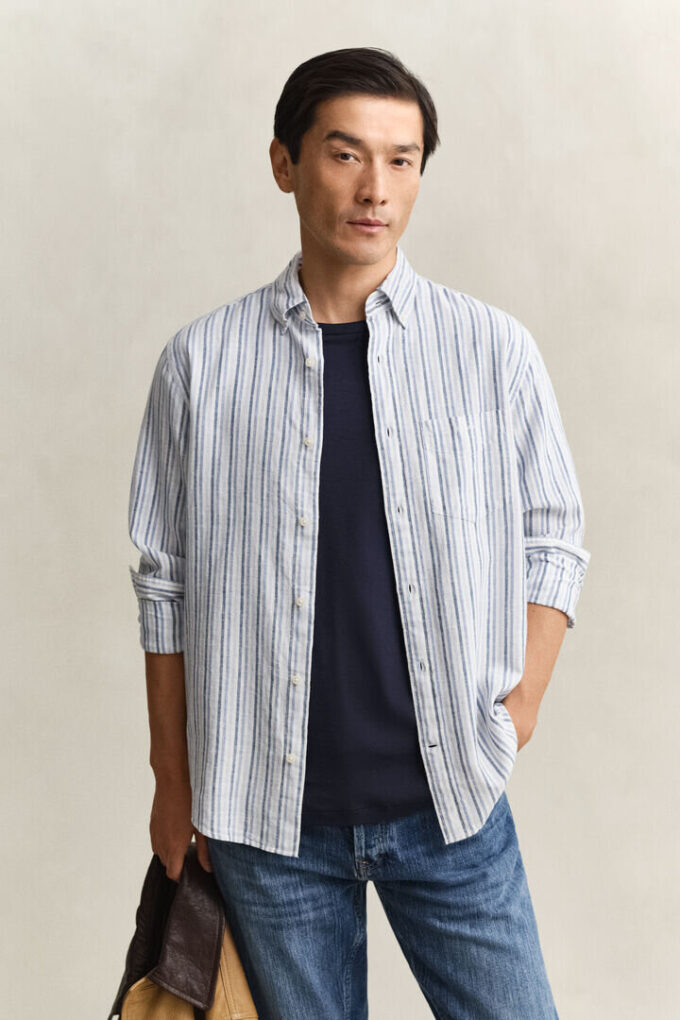 Striped Linen Blend Shirt Striped Linen Blend Shirt