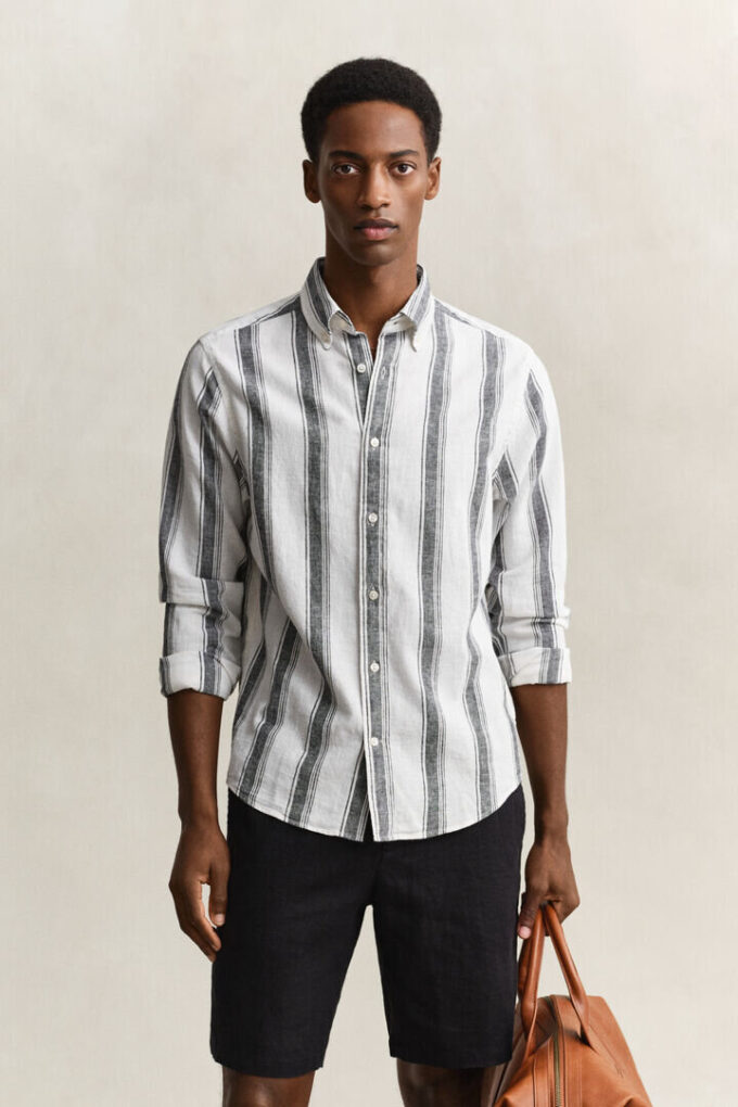 Striped Linen Blend Shirt Striped Linen Blend Shirt