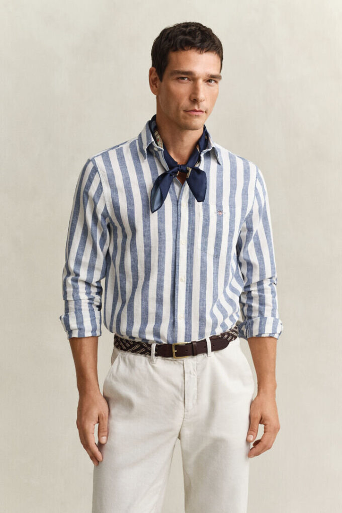 Striped Linen Blend Shirt Striped Linen Blend Shirt