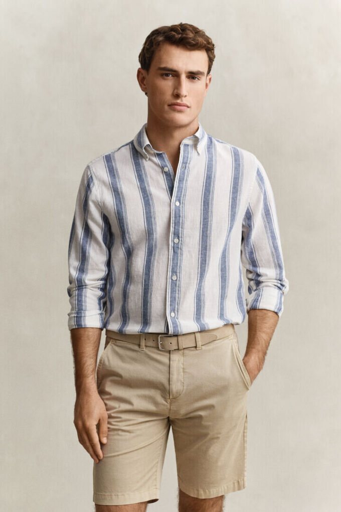 Striped Linen Blend Shirt Striped Linen Blend Shirt