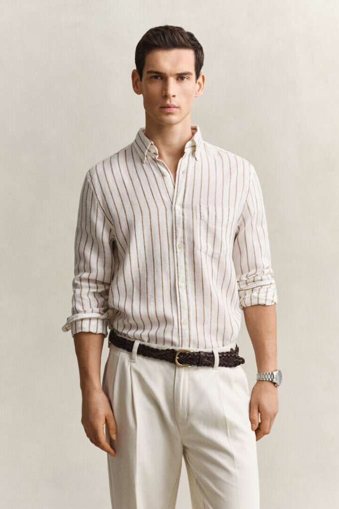 Striped Linen Blend Shirt Striped Linen Blend Shirt