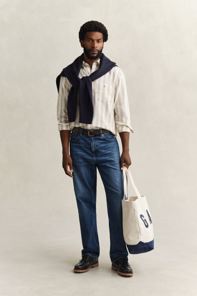 Striped Linen Blend Shirt Striped Linen Blend Shirt