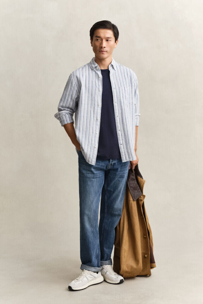 Striped Linen Blend Shirt Striped Linen Blend Shirt