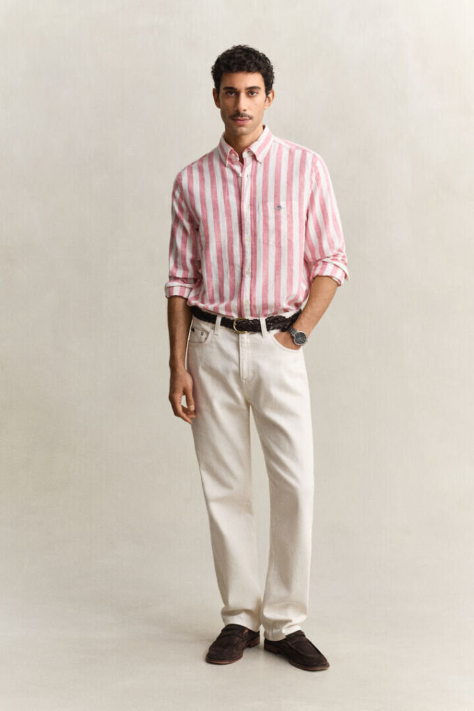 Striped Linen Blend Shirt Striped Linen Blend Shirt
