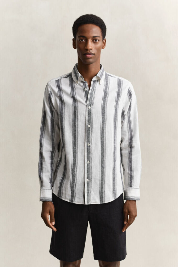 Striped Linen Blend Shirt Striped Linen Blend Shirt