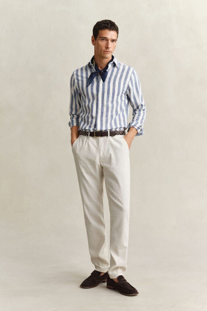 Striped Linen Blend Shirt Striped Linen Blend Shirt