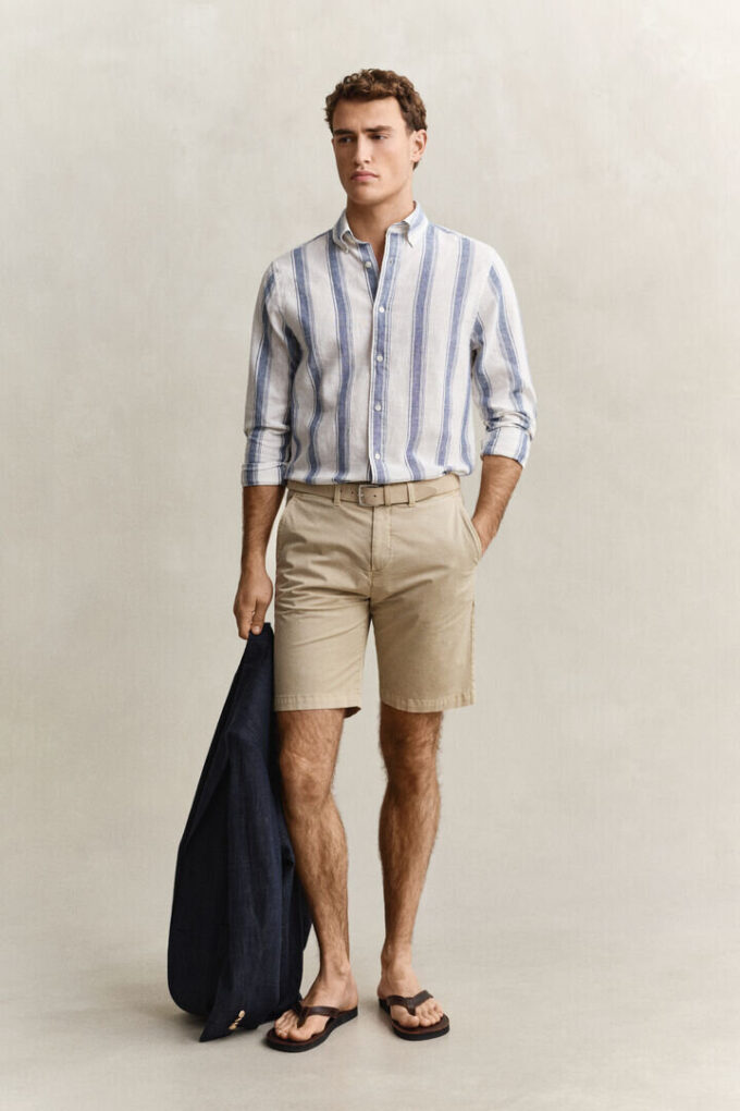 Striped Linen Blend Shirt Striped Linen Blend Shirt
