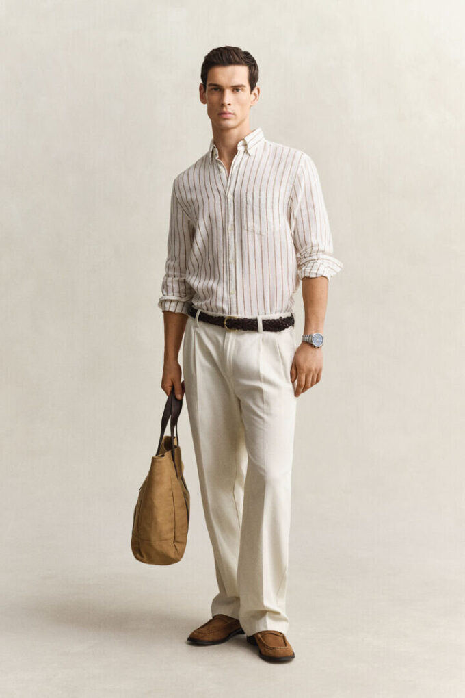 Striped Linen Blend Shirt Striped Linen Blend Shirt