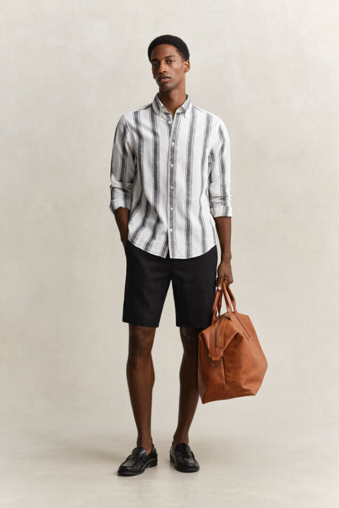 Striped Linen Blend Shirt Striped Linen Blend Shirt