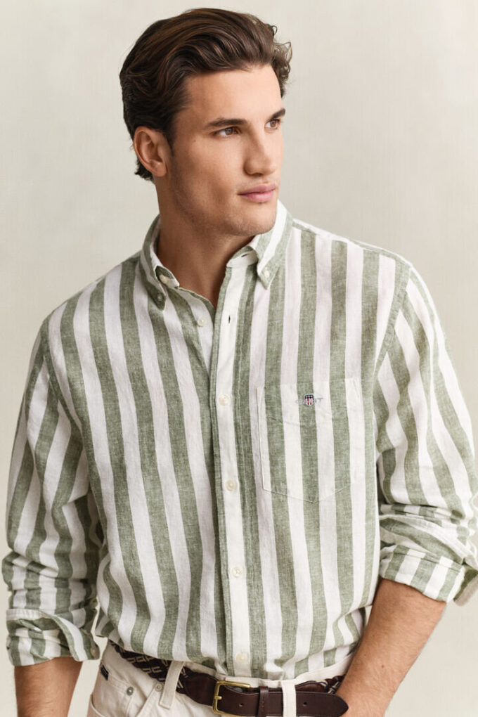 Striped Linen Blend Shirt Striped Linen Blend Shirt