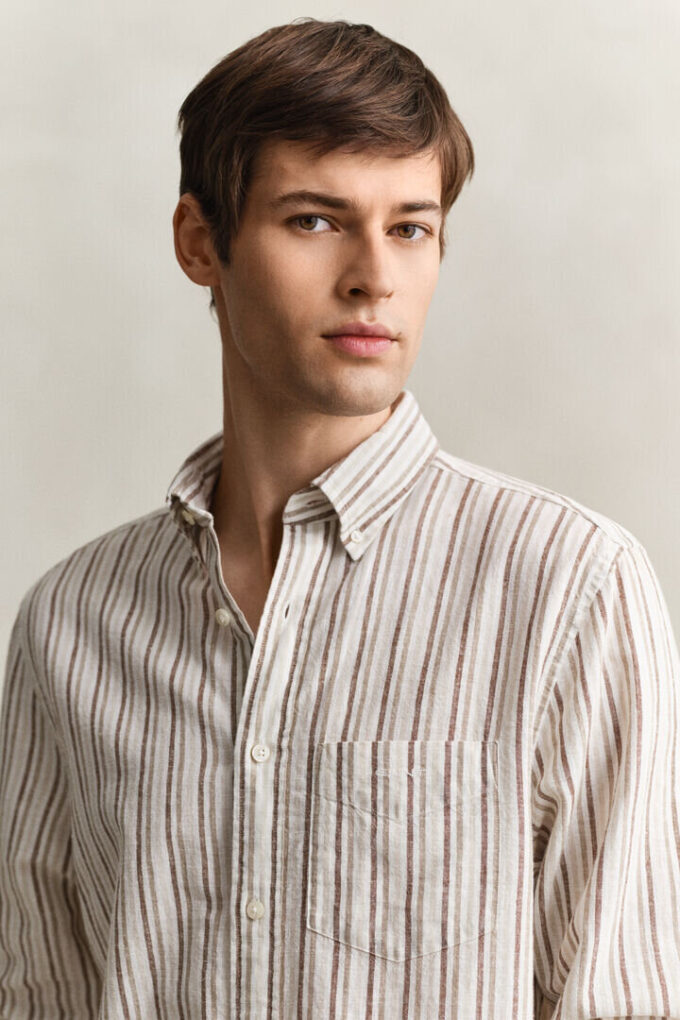 Striped Linen Blend Shirt Striped Linen Blend Shirt