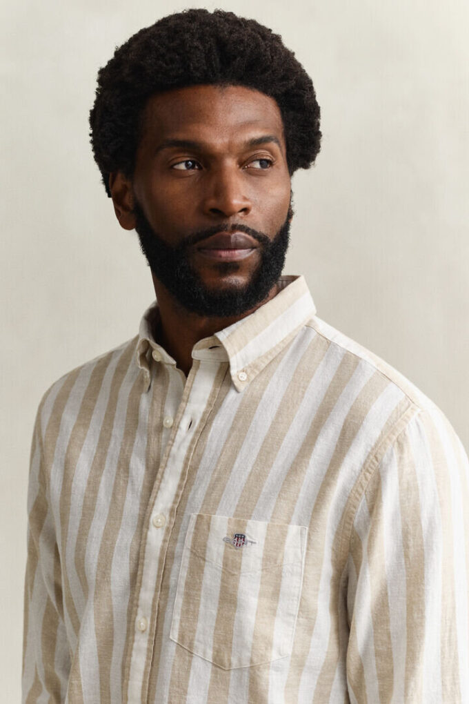 Striped Linen Blend Shirt Striped Linen Blend Shirt