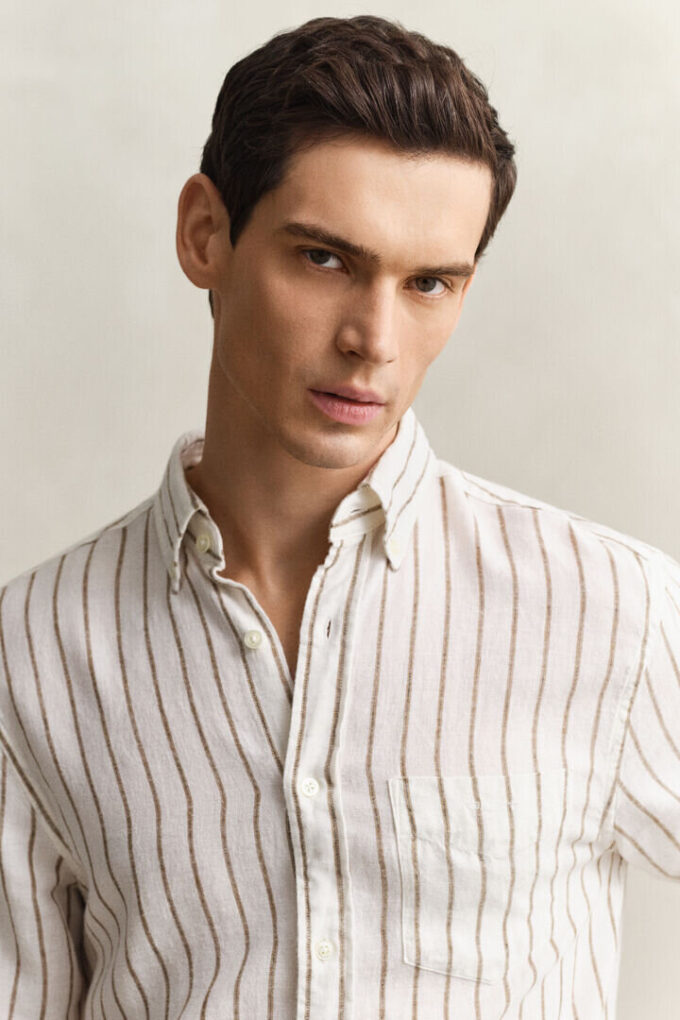 Striped Linen Blend Shirt Striped Linen Blend Shirt