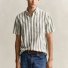 Striped Linen Blend Short Sleeve Shirt Striped Linen Blend Short Sleeve Shirt