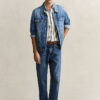 Striped Linen Blend Short Sleeve Shirt Striped Linen Blend Short Sleeve Shirt