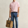 Striped Linen Blend Short Sleeve Shirt Striped Linen Blend Short Sleeve Shirt