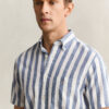 Striped Linen Blend Short Sleeve Shirt Striped Linen Blend Short Sleeve Shirt
