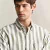 Striped Linen Blend Short Sleeve Shirt Striped Linen Blend Short Sleeve Shirt