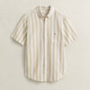 Striped Linen Blend Short Sleeve Shirt Striped Linen Blend Short Sleeve Shirt