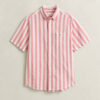 Striped Linen Blend Short Sleeve Shirt Striped Linen Blend Short Sleeve Shirt