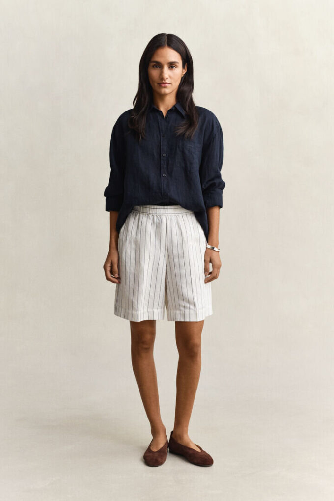 Striped Linen Blend Shorts Striped Linen Blend Shorts