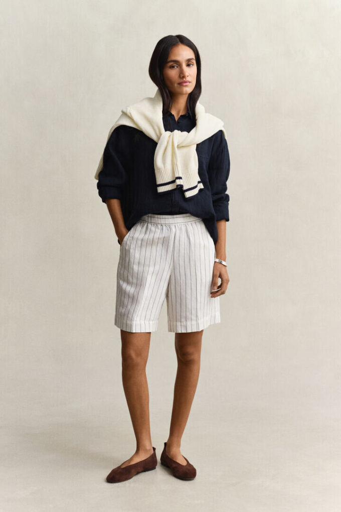 Striped Linen Blend Shorts Striped Linen Blend Shorts