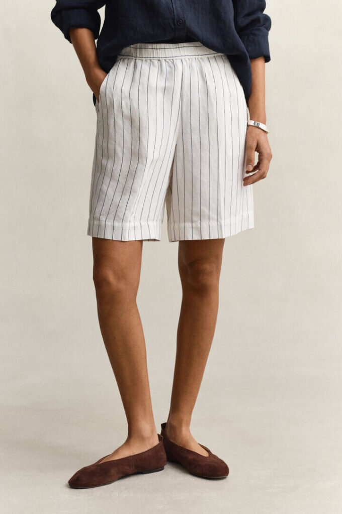Striped Linen Blend Shorts Striped Linen Blend Shorts