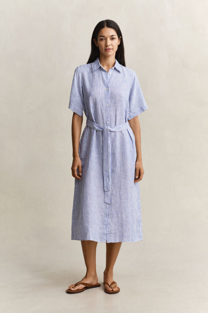 Striped Linen Shirt Dress Striped Linen Shirt Dress