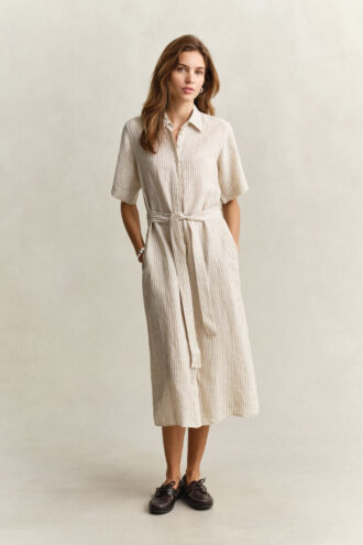 Striped Linen Shirt Dress Striped Linen Shirt Dress
