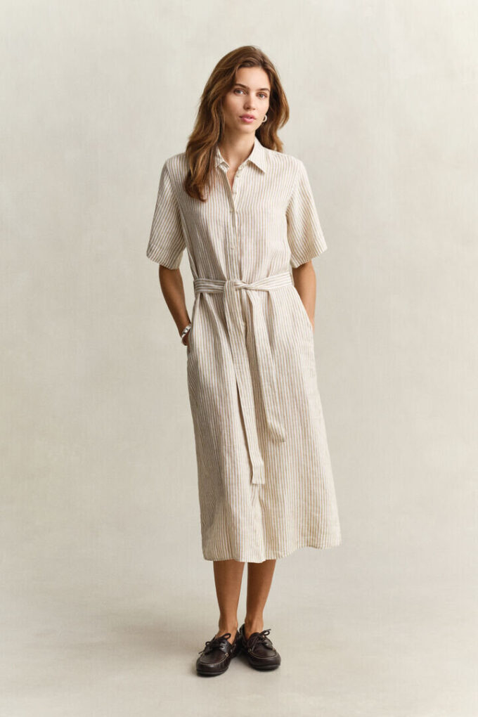 Striped Linen Shirt Dress
