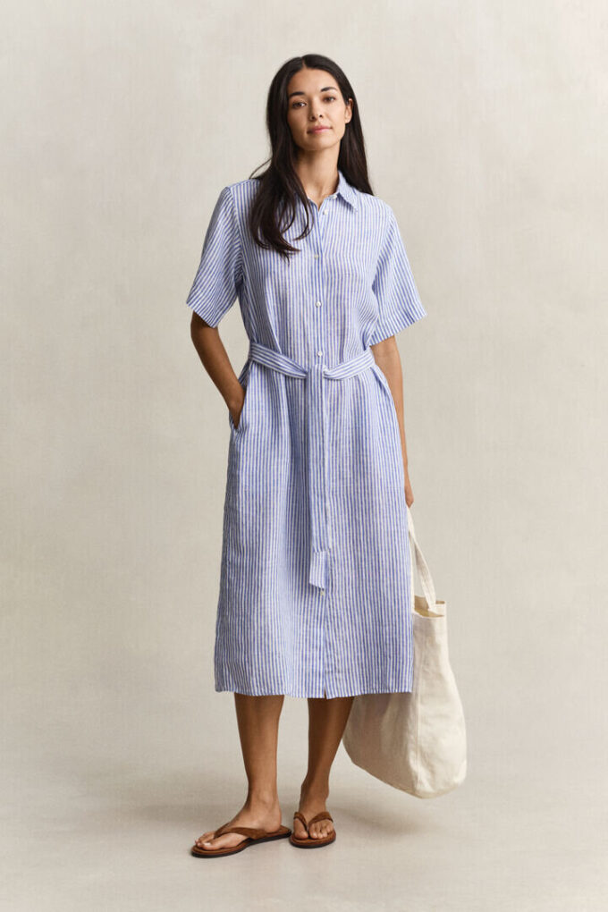 Striped Linen Shirt Dress Striped Linen Shirt Dress